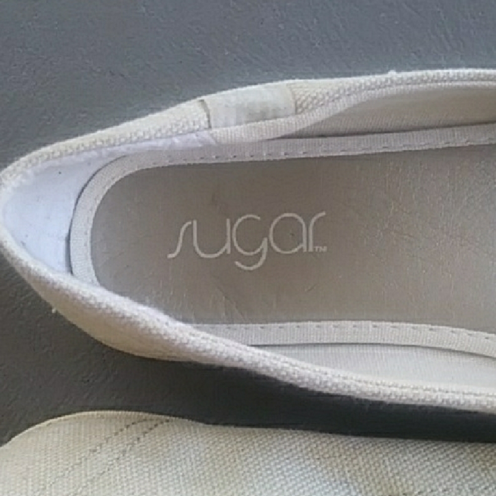 Sugar Women's Cream Flats with Colorful Stripes Size 7.5 - Picture 3 of 6